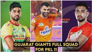 Gujarat Giants Full Squad For PKL 11