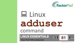 Linux adduser command summary with examples