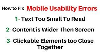 How to Fix mobile usability Error | Text too small to read | Clickable elements too close together