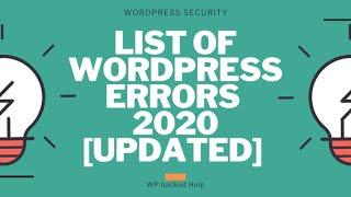 40 Common WordPress Errors & Issues – Troubleshooting Guide 2021