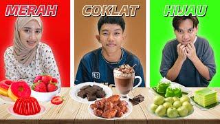 BORONG MAKANAN BAZAR IKUT WARNA! HIJAU VS COKLAT VS MERAH