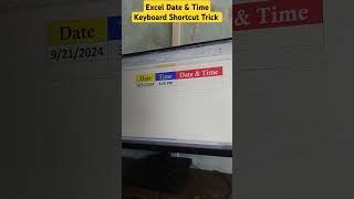 Ms-Excel me Date & Time keyboard shortcut trick #computertricks #shortsvideo #exceltricks #newshorts