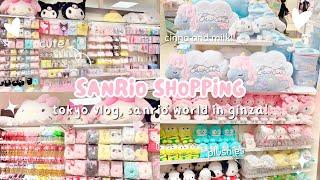 japan vlog 🩷 sanrio shopping in tokyo: sanrio world in ginza, store tour, cinnamoroll, plushies 