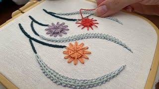 Very Easy Embroidery Flower Design: Beautiful Hanging Flowers Step by Step