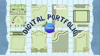  Digital Portfolio Template using Canva | Border Design | Canva Design | Charlz Arts