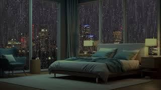 Have A Deep Sleep With The Mello Rain Sounds In The City At Night | ASMR Relaxing Rain,Sleep Aid