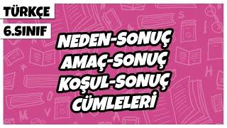 6. Sınıf Türkçe - Neden-Sonuç (Sebep-Sonuç), Amaç-Sonuç ve Koşul-Sonuç (Şart-Sonuç) Cümleleri | 2022