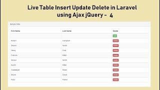 Live Table Insert Update Delete in Laravel using Ajax jQuery - 4