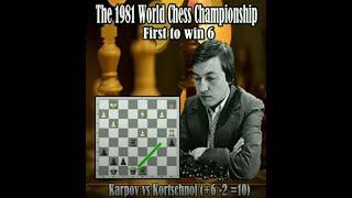 The 1981 World Chess Championship / Anatoly Karpov vs Viktor Kortschnoj (+6 -2 =10) #anatolykarpov