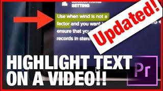 BETTER WAY to Highlight Text on a Video or Image in Premiere Pro