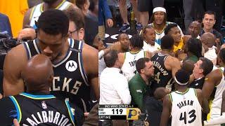 Tyrese Haliburton game winner vs Bucks then Giannis gets into it with Hali's Dad 