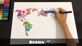 Drawing flag map of the world | All countries #flags