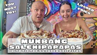 Mukbang! Salchipapa's with Tik Tok Superstar Lauren Griffiths | Mr TravelON With The Queen Of Food!