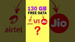 130 GB free data for one year #tech #airtel #jio #tricks #shorts #smartphone #vi #facts