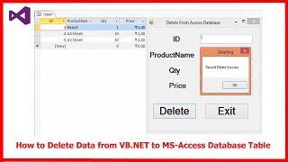 How to Delete Data from VB NET to MS Access Database Table||VB Tutorial||Source code