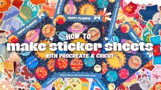 How I Make Sticker Sheets | Using Procreate & Cricut to Make Stickers Tutorial