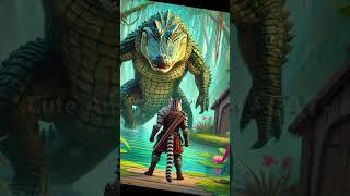 Swamp Guardian: The Brave Cat vs. The Giant Alligator!#cat #funny #cute #animals #kitten #story