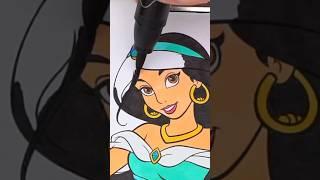 Coloring Jasmine ‍️ #aladdin #coloring #art #drawing #disney