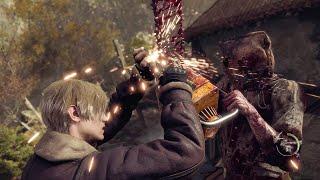 Resident Evil 4 Remake Demo - LEON VS Chainsaw Man & Villagers Gameplay