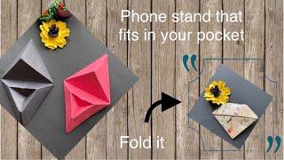 DIY Phone Stand / Origami  Paper Mobile stand  / A carry in your POCKET Phone stand