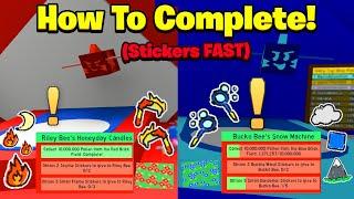 How To Complete Riley Bees & Bucko Bees BEESMAS QUESTS FAST (bubble wand/scythe sticker) (Bee Swarm)