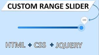 Custom Range Slider With HTML + CSS + JQUERY  | CUSTOM RANGE Slider With Number Values.