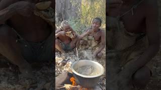 Wow  Bushmen Always Smile And Happy For The Food #africa #villagelife #food