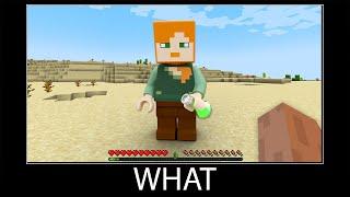 Minecraft wait what meme part 325 realistic minecraft Lego Alex