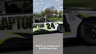 Walking between buildings at the Hendrick Motorsports team campus and Willy B’s car comes by me