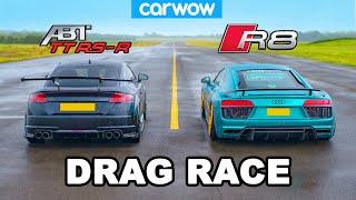 Audi R8 vs TT RS-R: Drag Race *V10 vs ABT-tuned 5cyl*