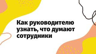 Как руководителю узнать, что думают сотрудники | Обратная связь от сотрудника руководителю