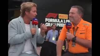 Nico Rosberg GRILLING Mclaren CEO Zak Brown. ItalianGP24.