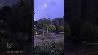 Geceyi Aydınlatan Şimşek ve Yağmur Sesi ️  #france #keşfet #tiktok #turkey #rota #shortvideo