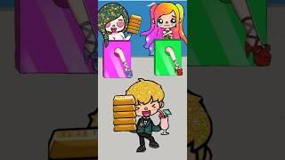 Girl with rainbow hair Rejected by Parents #shorts #tocaboca #tocaworld #tocalifeworld