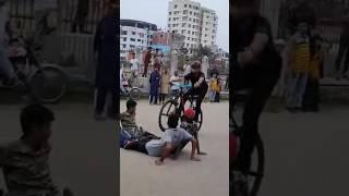 Bunni hop on 5 men//#mtbstunt #cyclecam #bicycle #mountainbike #cycle #cyclestunt#trending #shorts