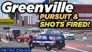 STOLEN METRO POLICE CAR LEADS TO PURSUIT, SHOTS FIRED! - Metro Police | ROBLOX - Greenville Roleplay