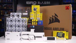 「BRO」4K Water Cooled PC Build First Blood Corsair 9000D Dual Loop With 34 Unit Fan .#pcbuild #9000D