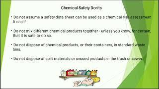 Safety toolbox talk 67 Chemical Safety Don’ts