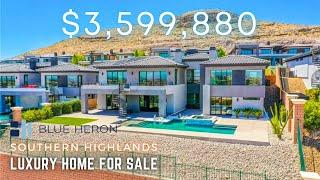 $3.6M Luxury Blue Heron Home with a Pool and Strip Views for Sale in Southern Highlands, Las Vegas