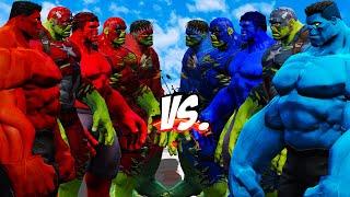 TEAM RED HULK VS TEAM BLUE HULK(CAPTAIN HULK, DEADPOOL HULK, FLASH HULK) - EPIC SUPERHEROES WAR