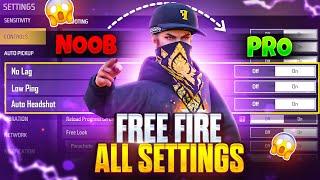 FREE FIRE ALL NEW PRO SETTINGS ️ || FREE FIRE A-Z CONTROL SETTINGS || FIREEYES GAMING