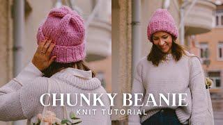 How To Knit a Chunky Beanie (easy tutorial + free pattern)