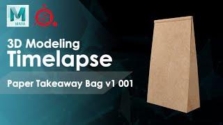 Paper Takeaway Bag v1 001 3D Modeling Timelapse