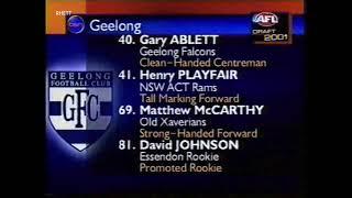 Gerard Whateley and Anthony Hudson dissect Geelong's 2001 draft picks, that night.
