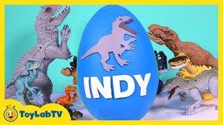 HUGE Jurassic World Play Doh Surprise Egg with Indominus Rex, T-Rex, Surprise Toys & Dino Fossil Kit