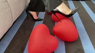 Happy Valentine’s Day! Popping balloons in Louboutin So Kate 120 mm heels