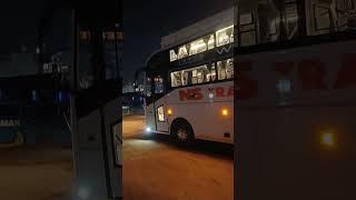 NS Travels New AC Sleeper Bus Departuring From Bangalore Parking Yard #bus #acbus #real #shorts