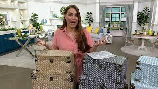 Set of 2 Nested Woven Design Storage Boxes by Valerie on QVC