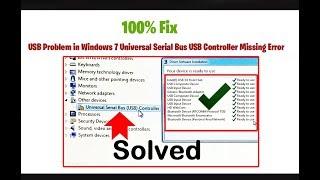 USB Problem Universal Serial Bus USB Controller Missing Error in windows 7, 8, 10