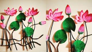 DiY Beautiful Lotus flower Wall Decor / Flower Wall Decor / Using cardsheet @SV Craft zone